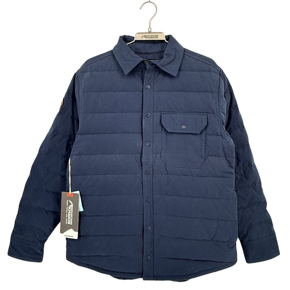 Mountain Khakis Pine Peak Down Shirtjac Shirt Jacket Mens Sz XXL Navy Blue Snap